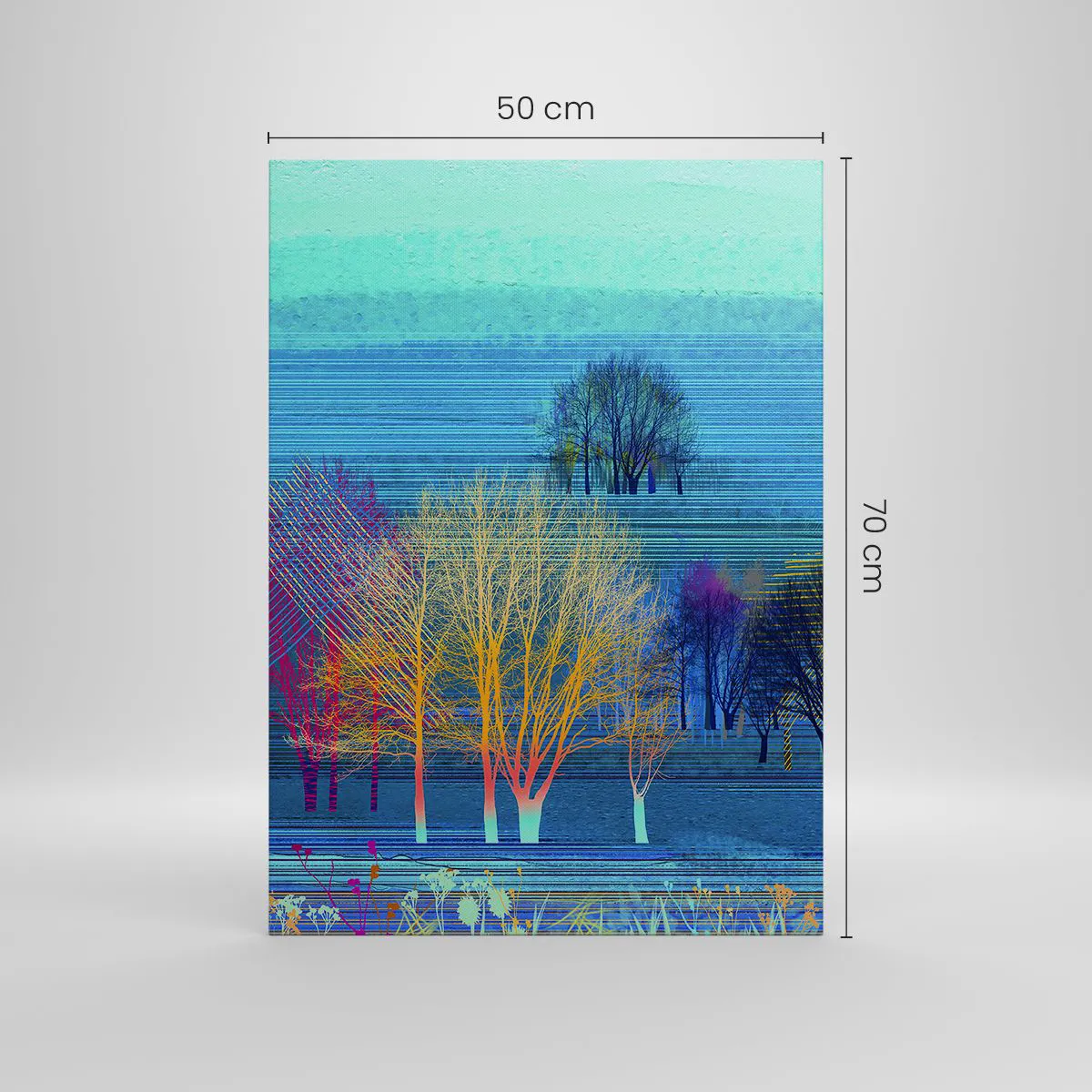 Lærredstryk - Billede på lærred - Et vidtstrakt landskab - 50x70 cm