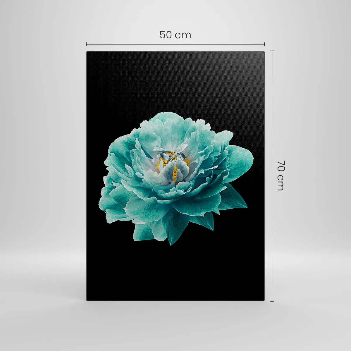 Vászonkép - Kék és arany szirmok - 50x70 cm