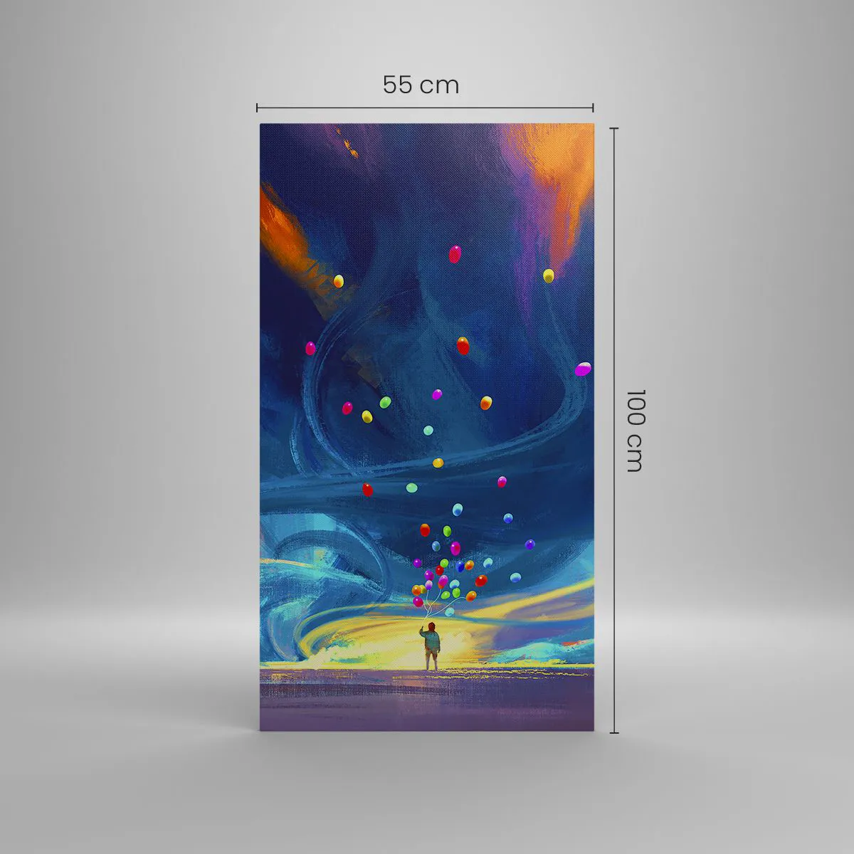 Cuadro sobre lienzo - Impresión de Imagen - En un viento azul - 55x100 cm