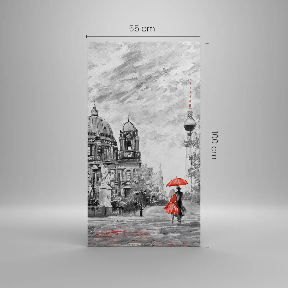 Lærredstryk - Billede på lærred - Møde i Berlin - 55x100 cm