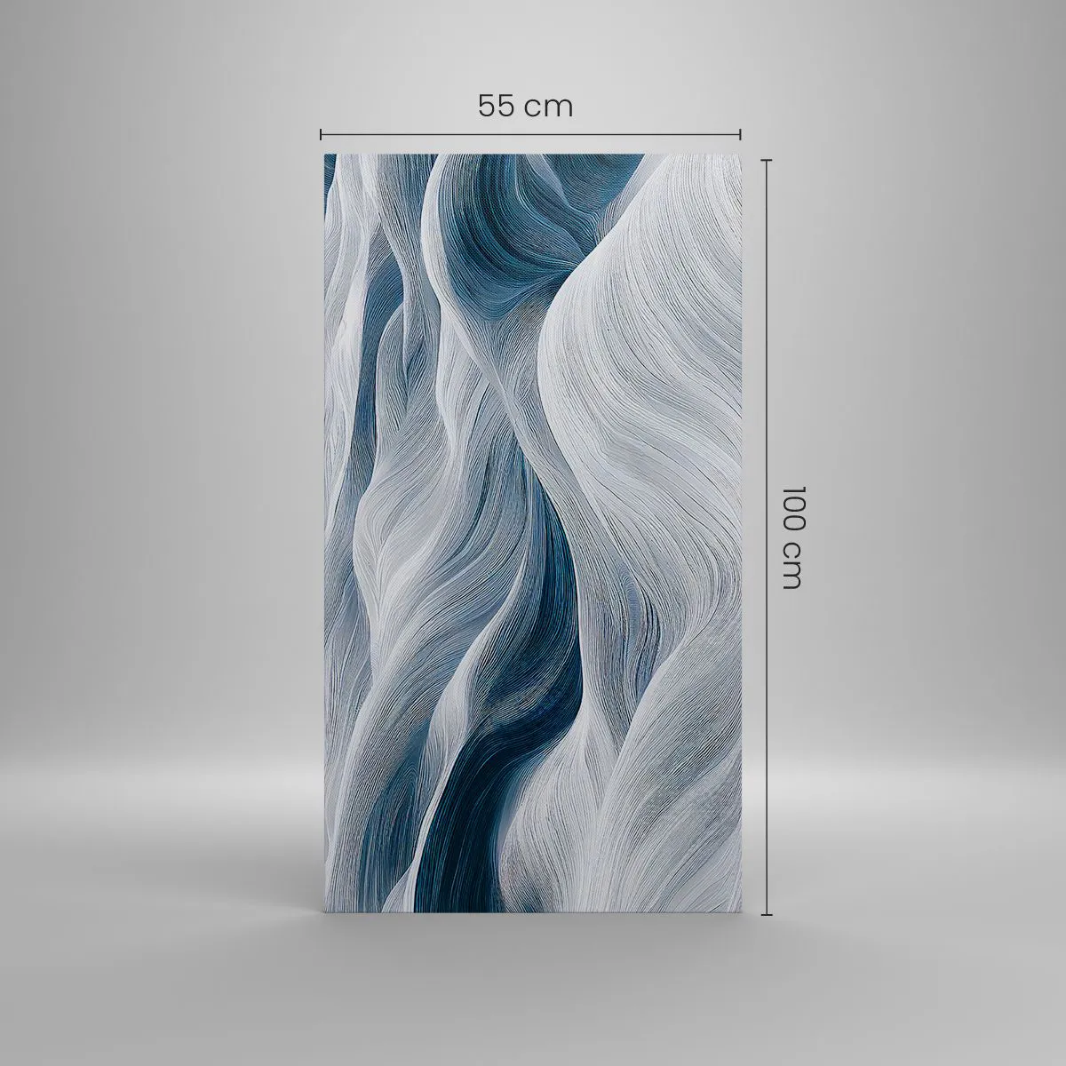 Bild auf Leinwand - Leinwandbild - Weiße und blaue Wellen - 55x100 cm