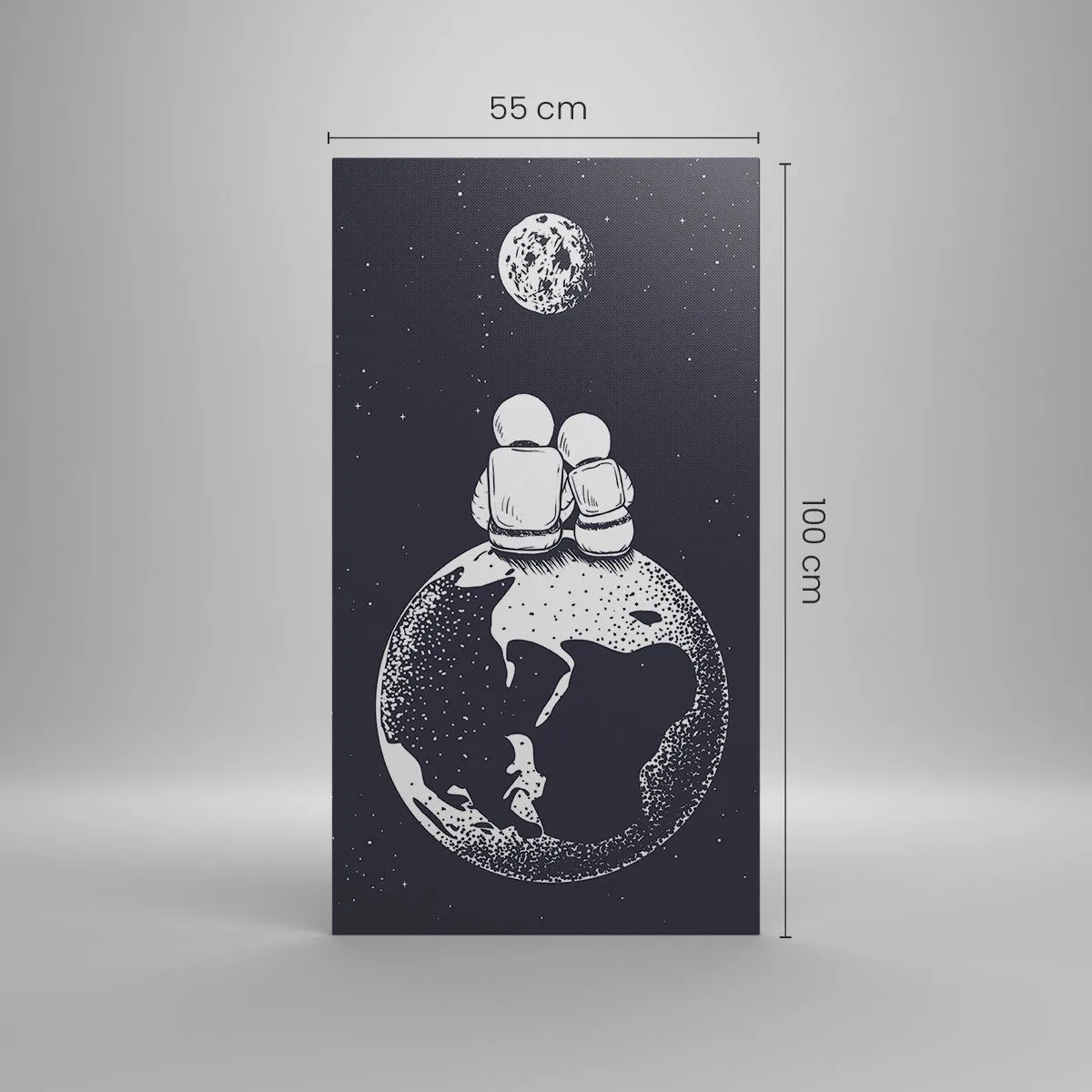 Lærredstryk - Billede på lærred - En kosmisk kærlighedshistorie - 55x100 cm