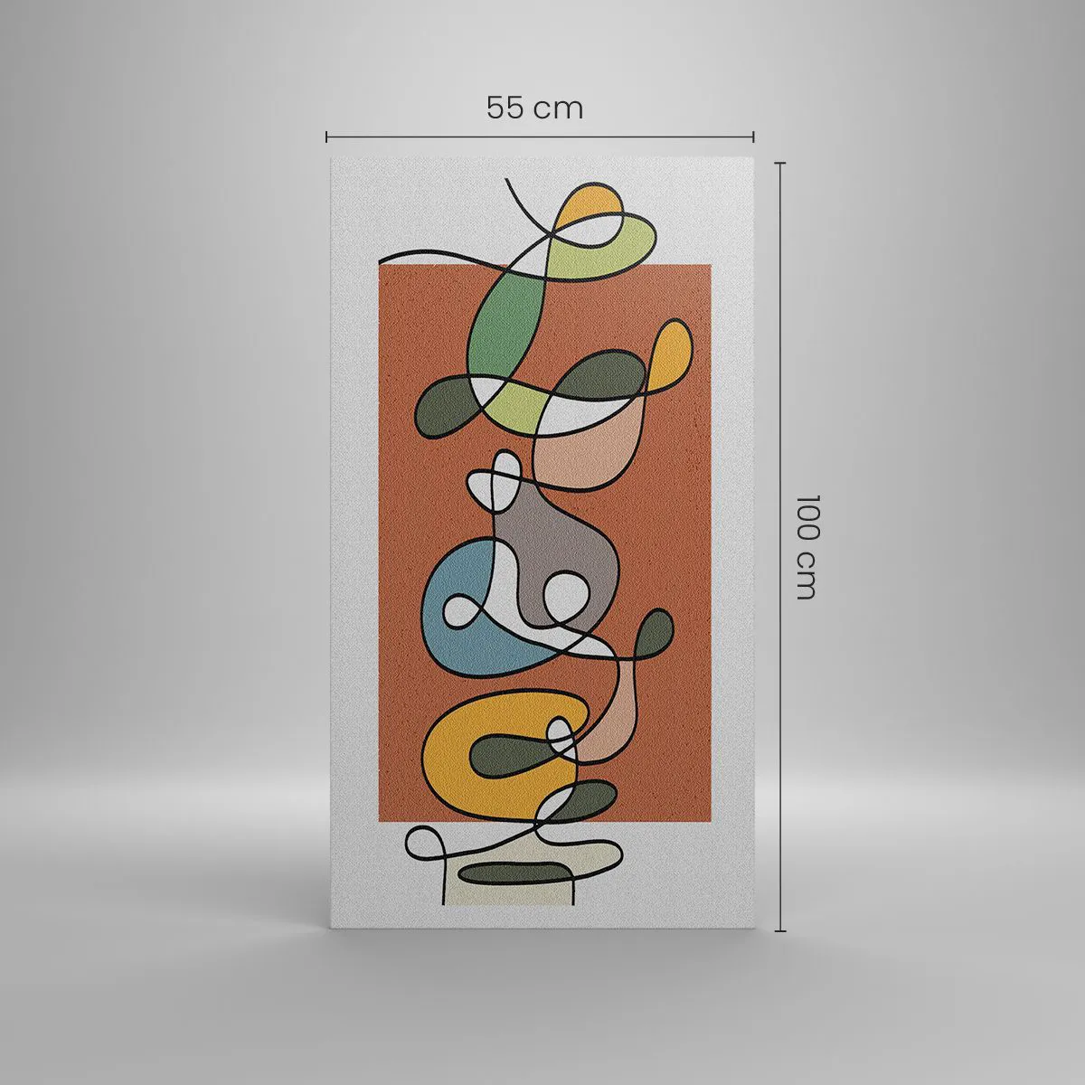 Canvastavla - Bild på duk - Abstraktion: en färgglad dans - 55x100 cm