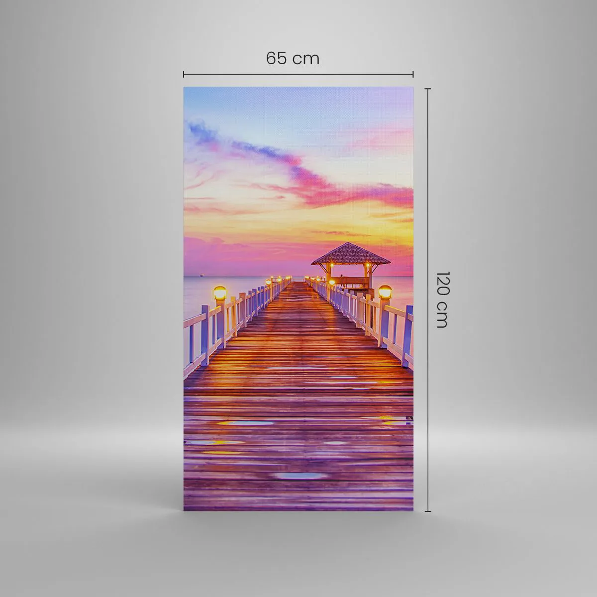 Canvas picture - Lilac and Gold Silence of an Evening - 65x120 cm