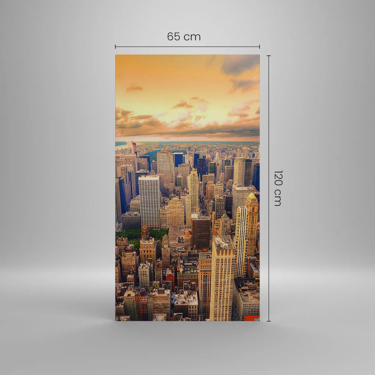 Impression sur toile - Image sur toile - Métropole dorée - 65x120 cm