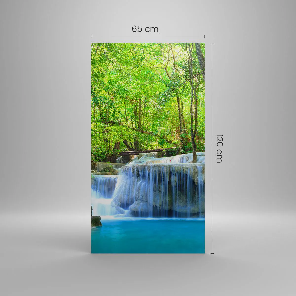 Quadro em tela - Afogar-se na turquesa e vegetação - 65x120 cm