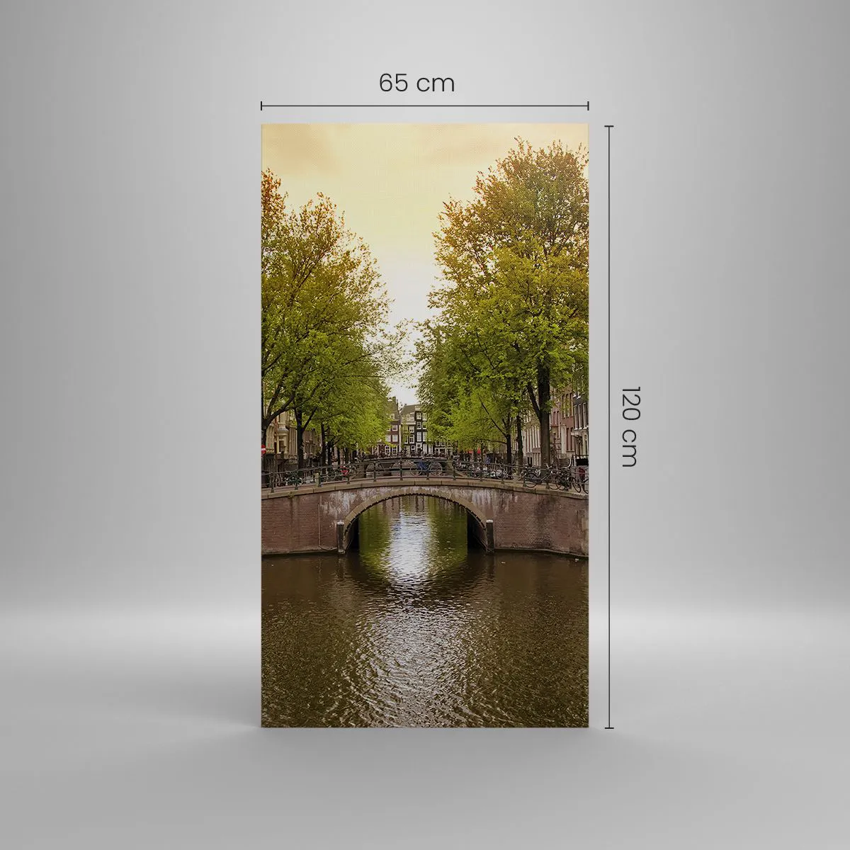 Bild auf Leinwand - Leinwandbild - Mit dem Boot oder mit dem Fahrrad? - 65x120 cm