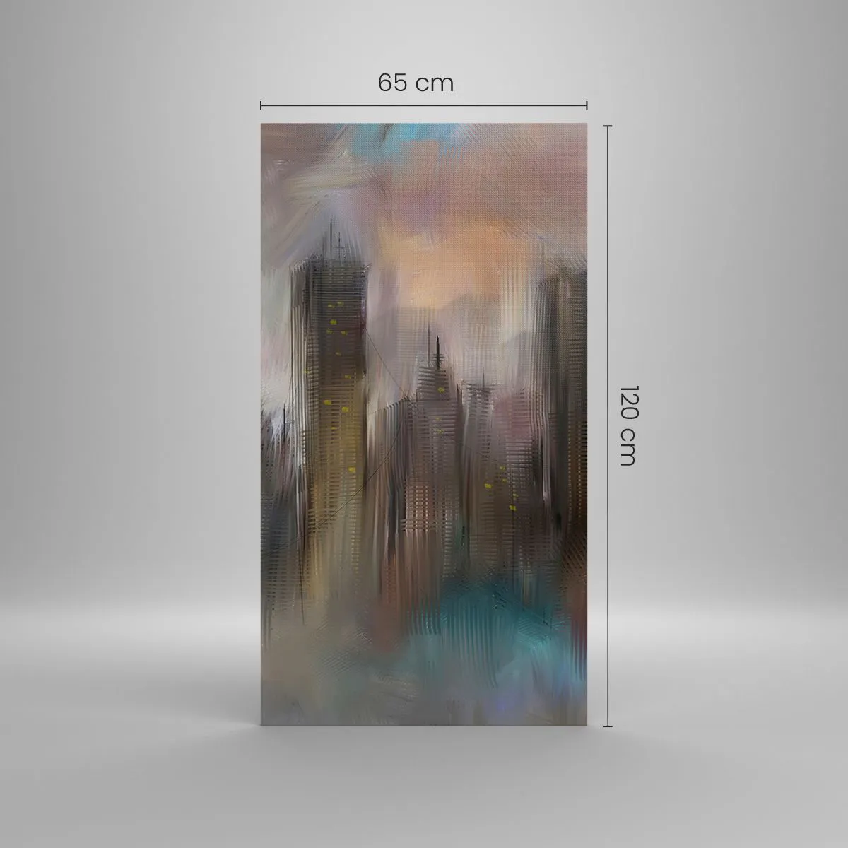 Canvas picture - Composition of Steel, Stone and Fog - 65x120 cm