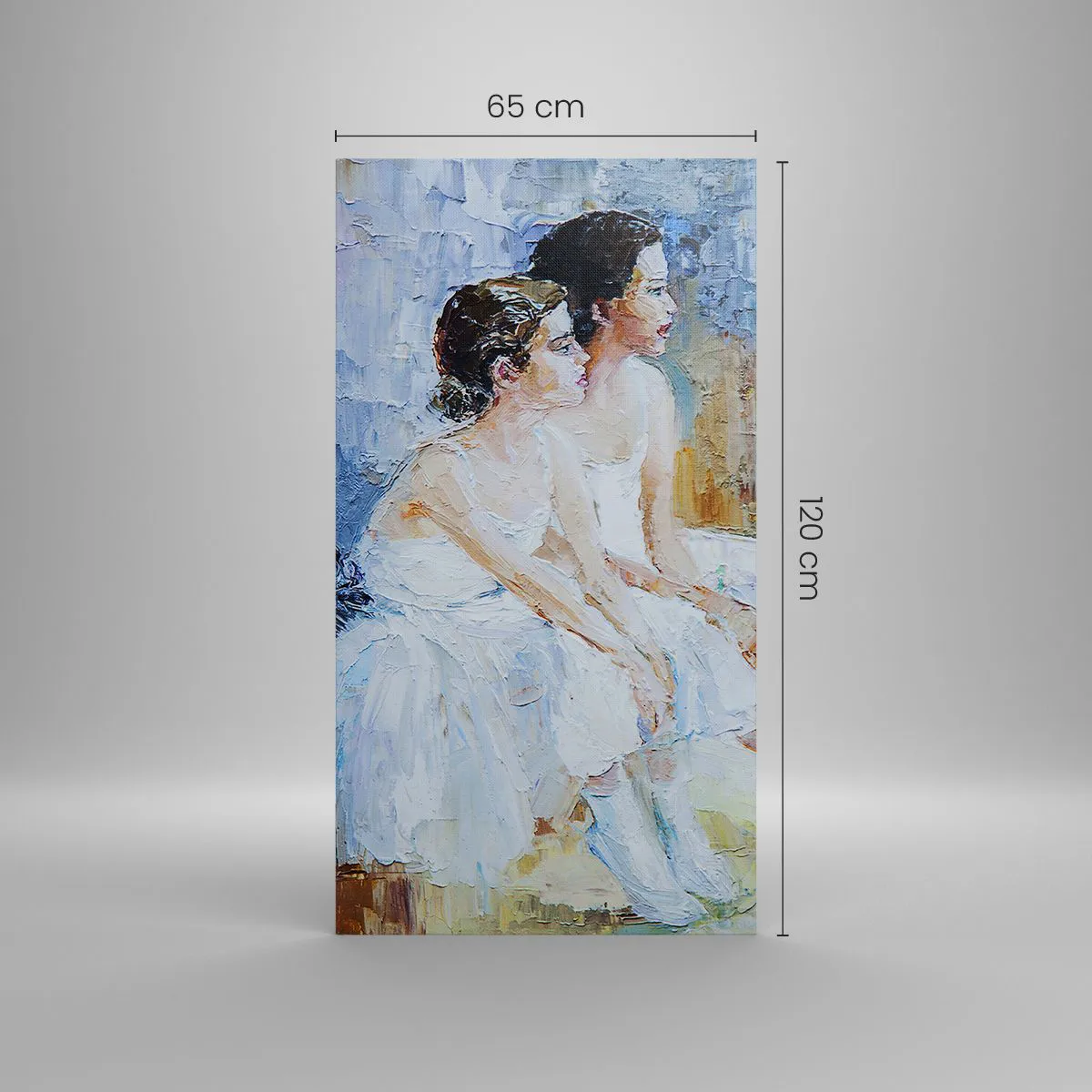 Lærredstryk - Billede på lærred - Hvile for unge svaner - 65x120 cm