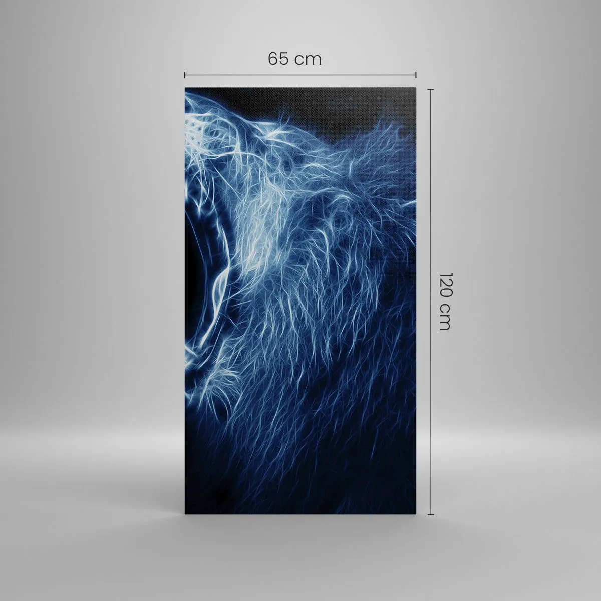 Lærredstryk - Billede på lærred - Kongens flammende vrede - 65x120 cm