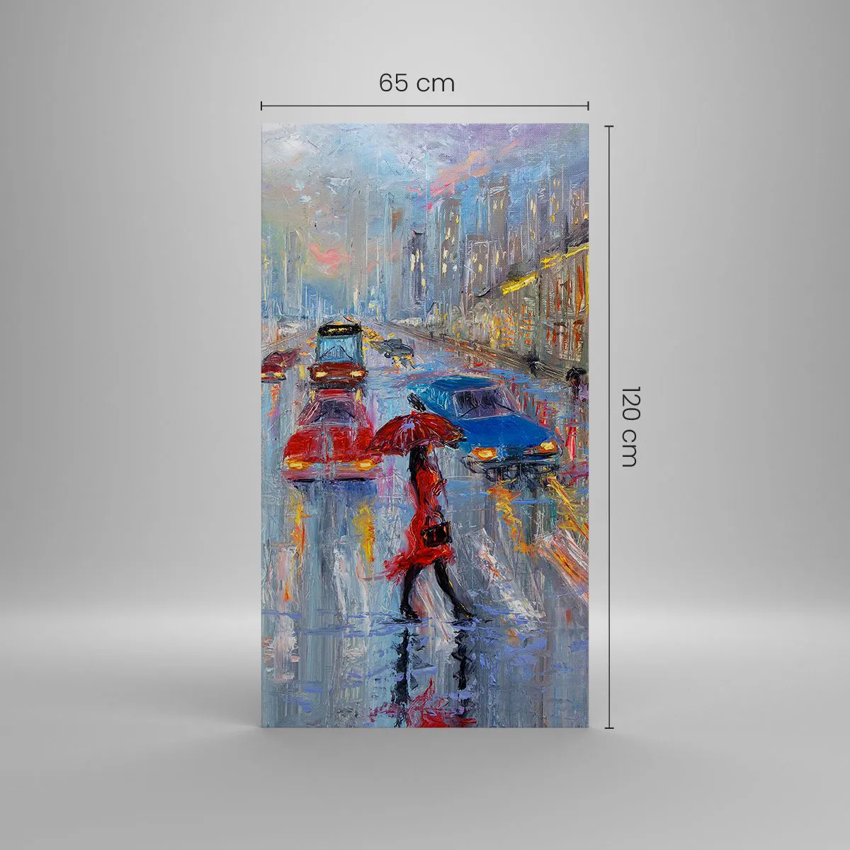 Quadro su tela - Stampe su Tela - Pomeriggio di pioggia in città - 65x120 cm