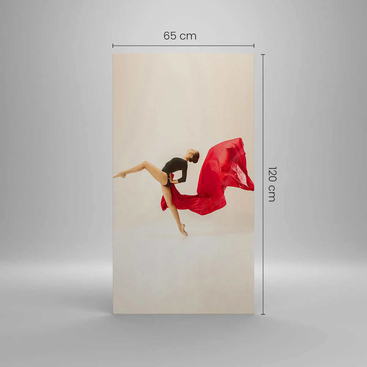 Lærredstryk - Billede på lærred - Rød og sort - 65x120 cm