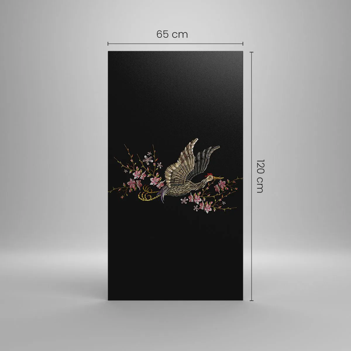 Canvas picture - Exotic, Embroidered Bird - 65x120 cm