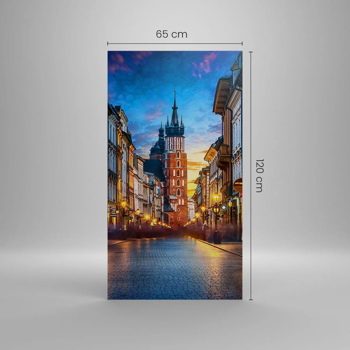 Lærredstryk - Billede på lærred - Krakows charme - 65x120 cm