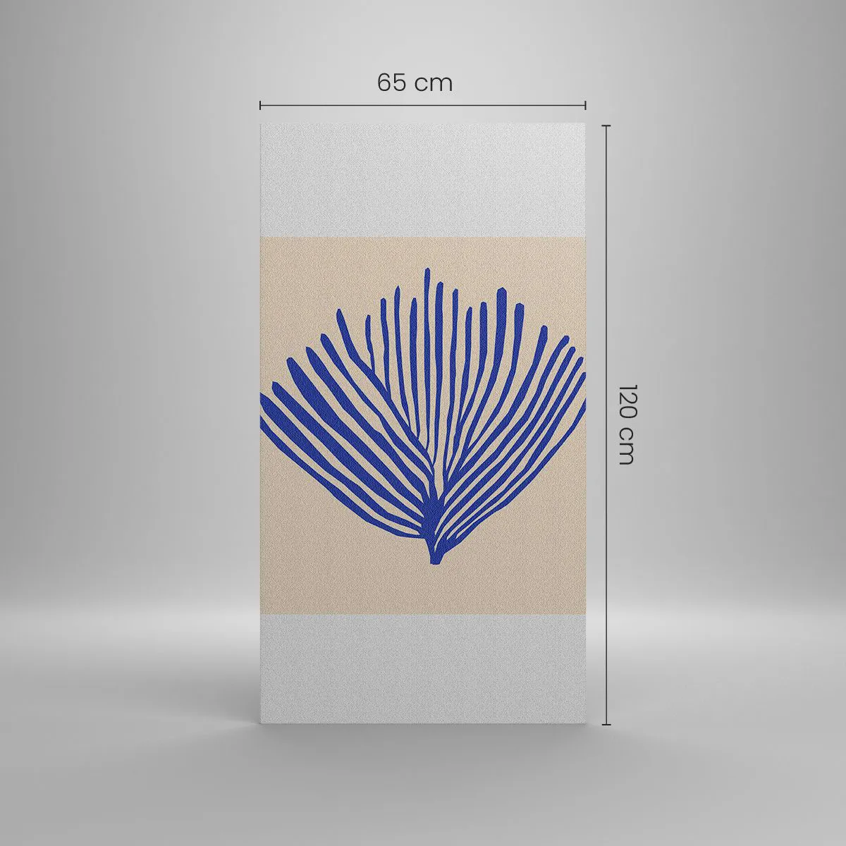 Impression sur toile - Image sur toile - Éventail bleu - 65x120 cm