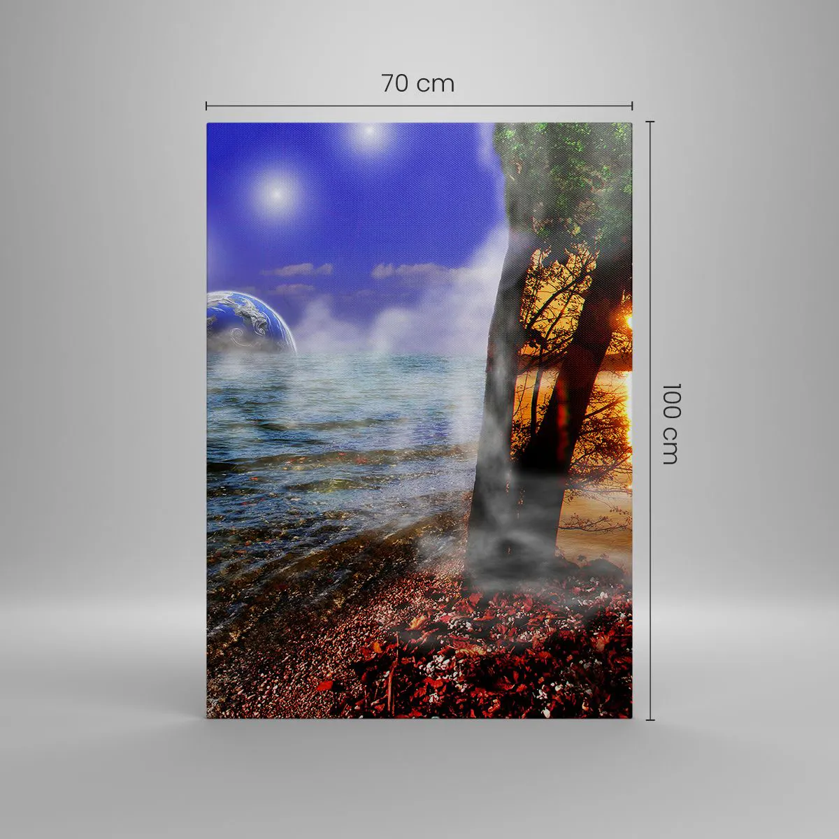 Canvas picture - Surrealistic Landscape - Unity of Nature - 70x100 cm