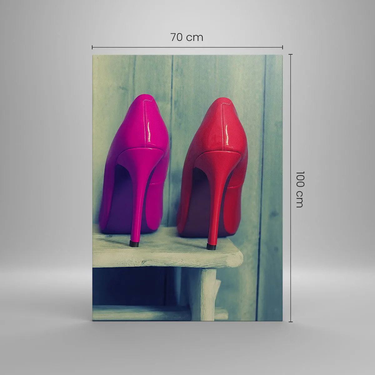 Lærredstryk - Billede på lærred - Gå på en regnbue - 70x100 cm