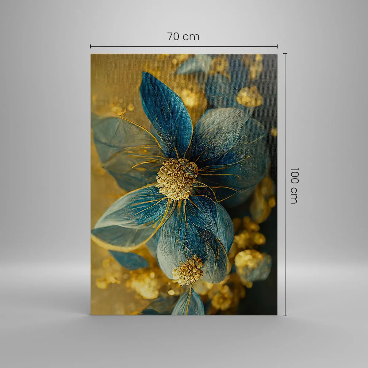 Quadro em tela - Florescer com ouro - 70x100 cm