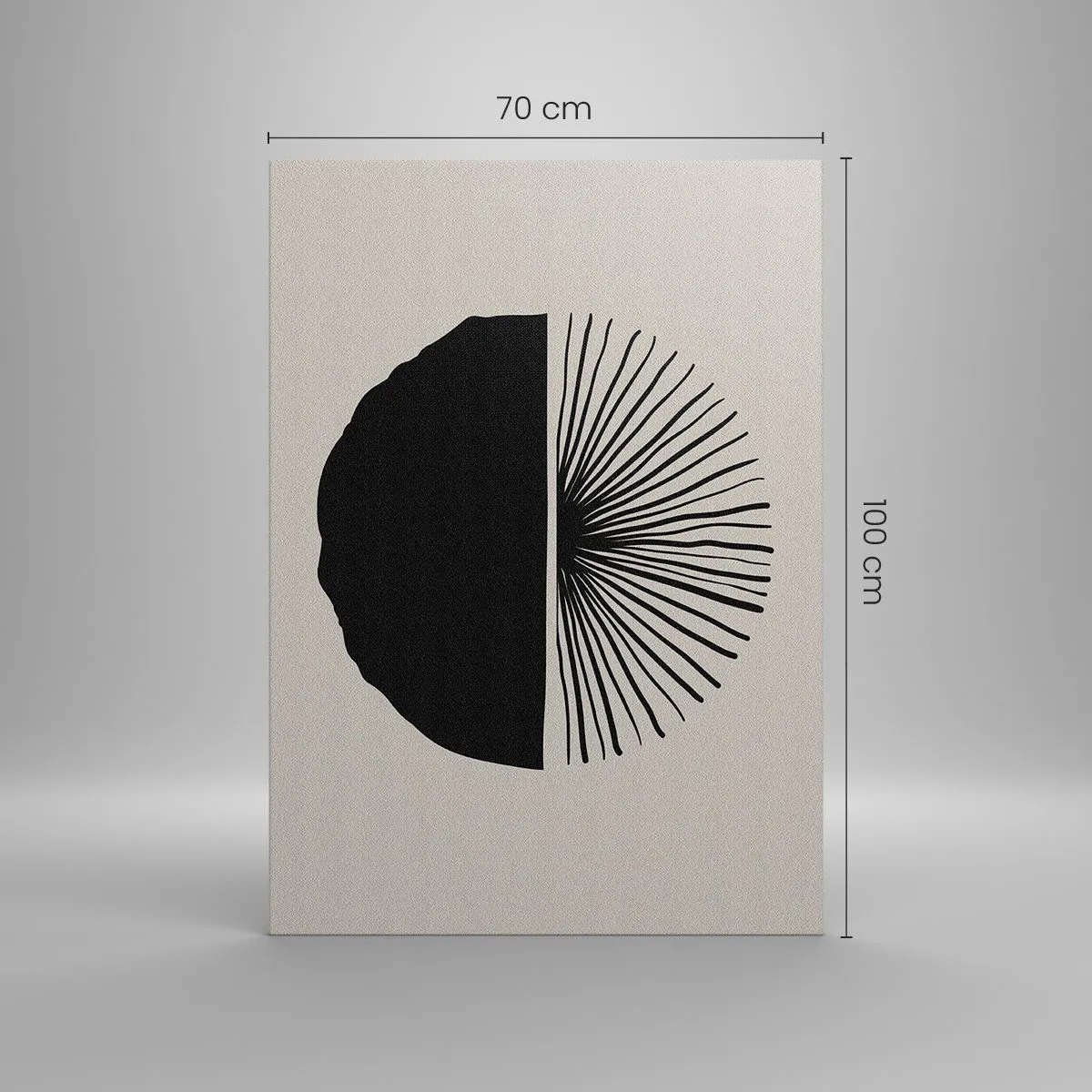 Obraz na płótnie - Minimalistyczny czarny motyw na jasnym tle - 70x100cm - Wachlarz możliwości - Nowoczesna dekoracja ścienna do salonu i sypialni ARTTOR