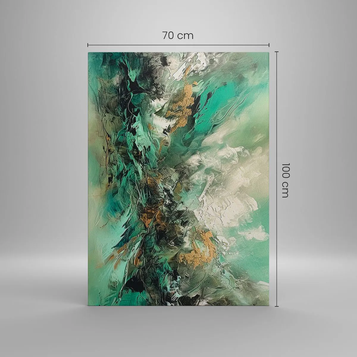 Lærredstryk - Billede på lærred - Smaragdsort byld - 70x100 cm