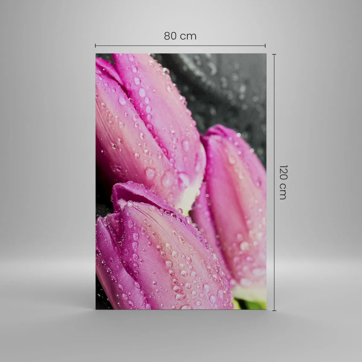 Canvastavla - Bild på duk - Tre i lila färg på en sten - 80x120 cm