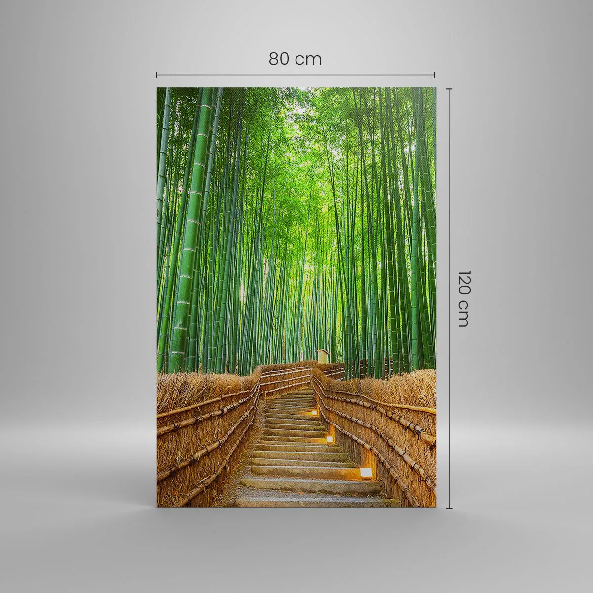 Impression sur toile - Image sur toile - Un chemin dans une dense forêt de bambous - 80x120cm - L'essence de la nature asiatique - Décoration murale moderne pour le salon et la chambre ARTTOR