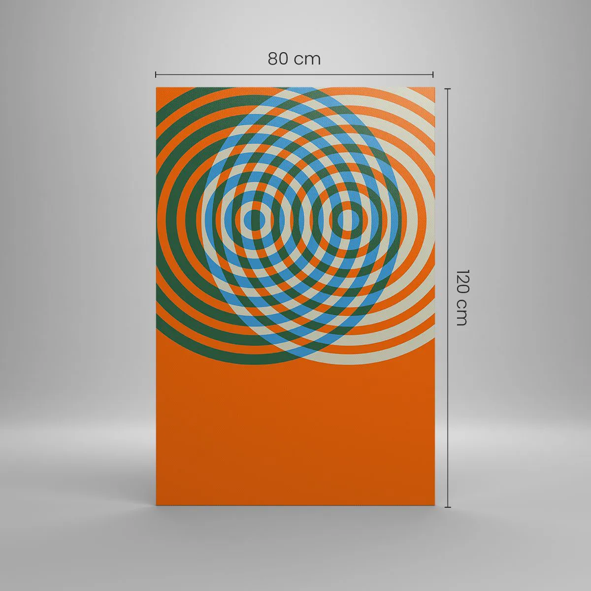 Quadro em tela - Variação circular abstrata - 80x120 cm