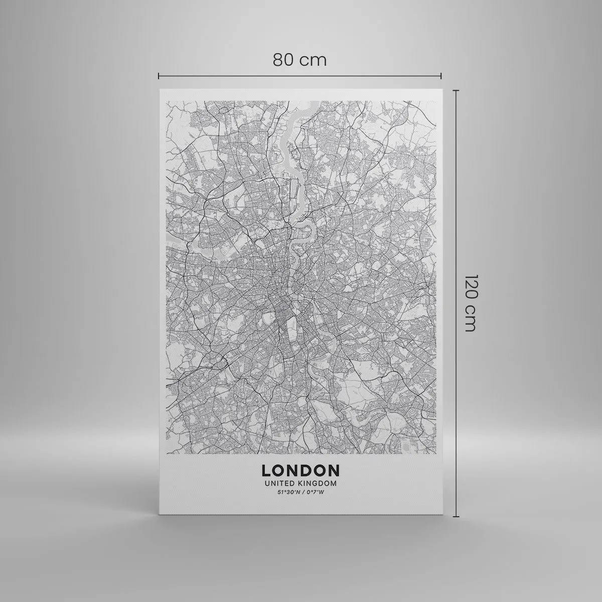 Lærredstryk - Billede på lærred - Kort over Londons labyrint - 80x120 cm