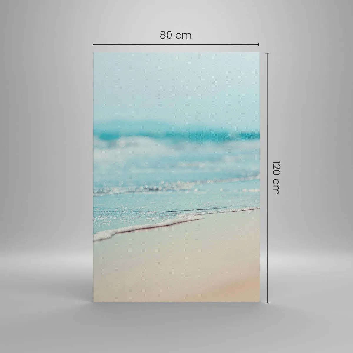 Obraz na płótnie - Delikatne fale oceanu na piaszczystej plaży - 80x120cm - Ciepło i szum - Nowoczesna dekoracja ścienna do salonu i sypialni ARTTOR