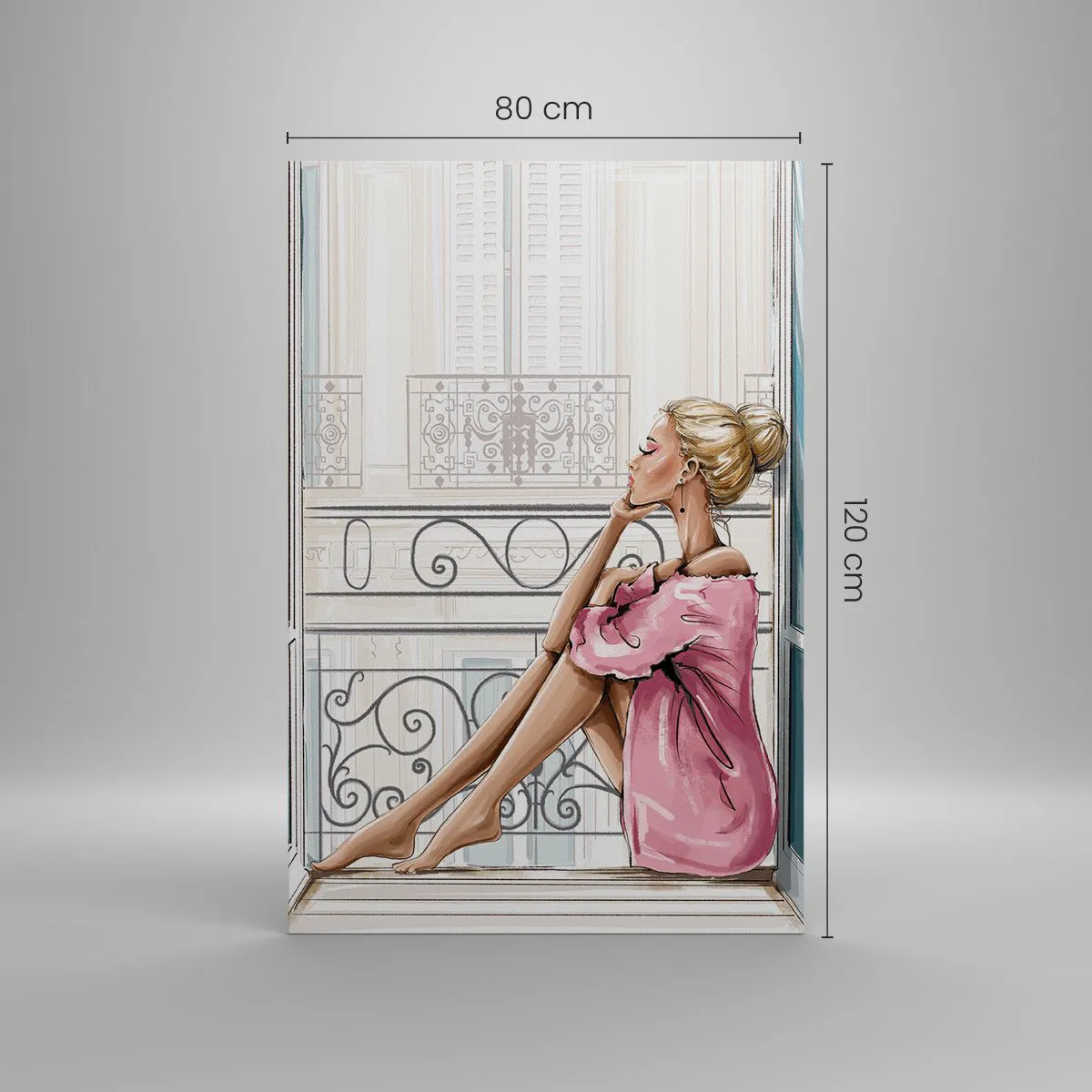 Lærredstryk - Billede på lærred - Parisisk morgen - 80x120 cm