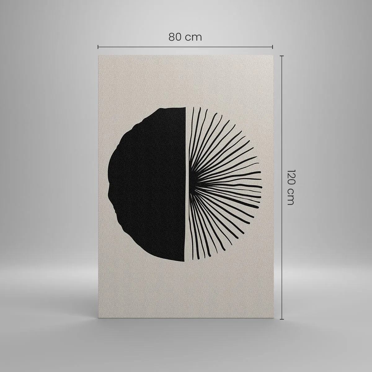 Cuadro sobre lienzo - Impresión de Imagen - Motivo negro minimalista sobre fondo claro. - 80x120cm - Un abanico de posibilidades - Decoración de pared moderna para salón y dormitorio ARTTOR