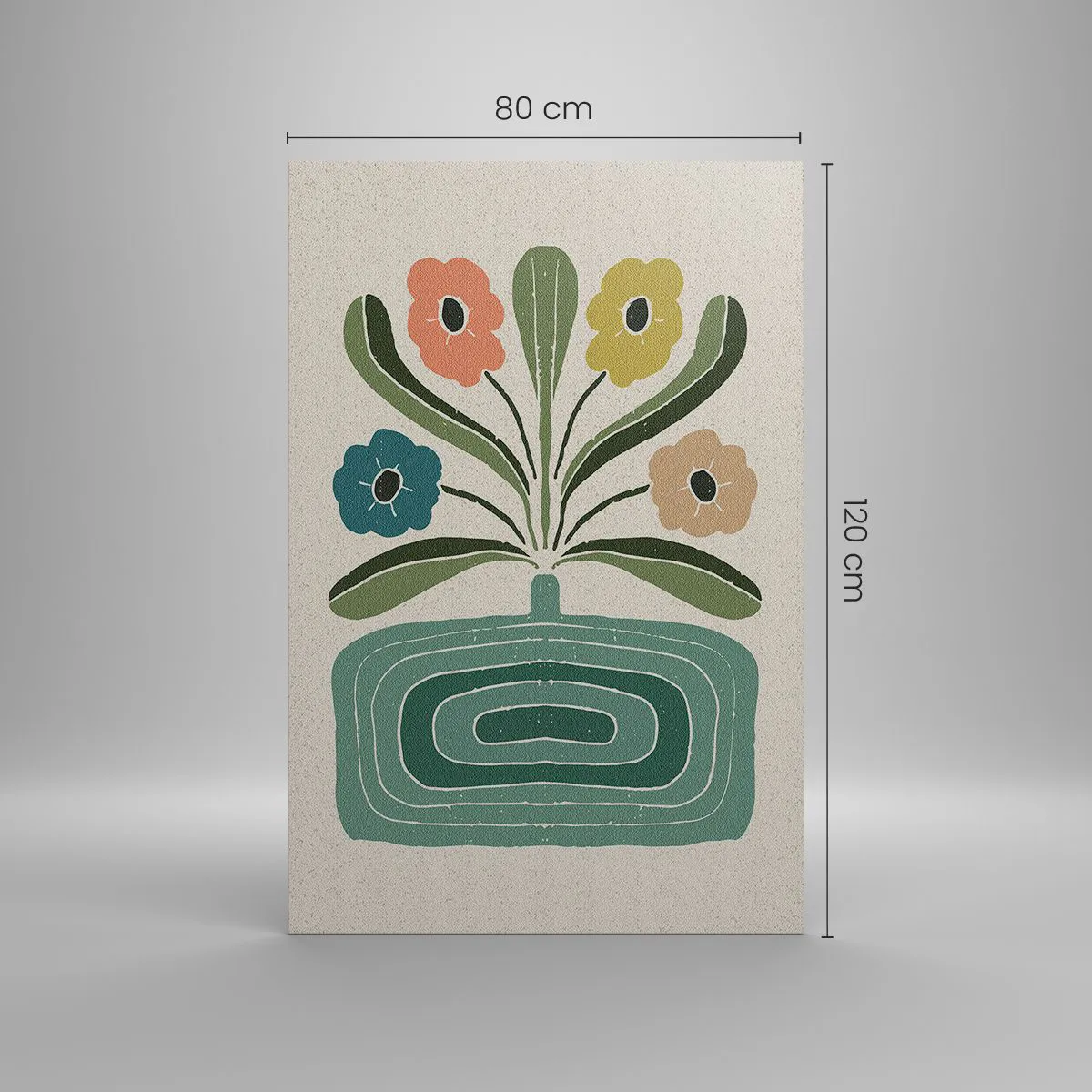 Schilderen op canvas - Symmetrisch boeket - 80x120 cm