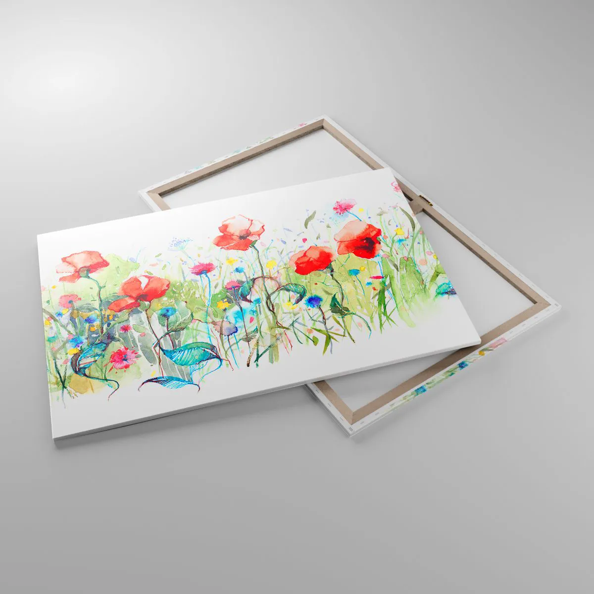 Lærredstryk - Billede på lærred - En blomstrende eng i maj - 100x70 cm