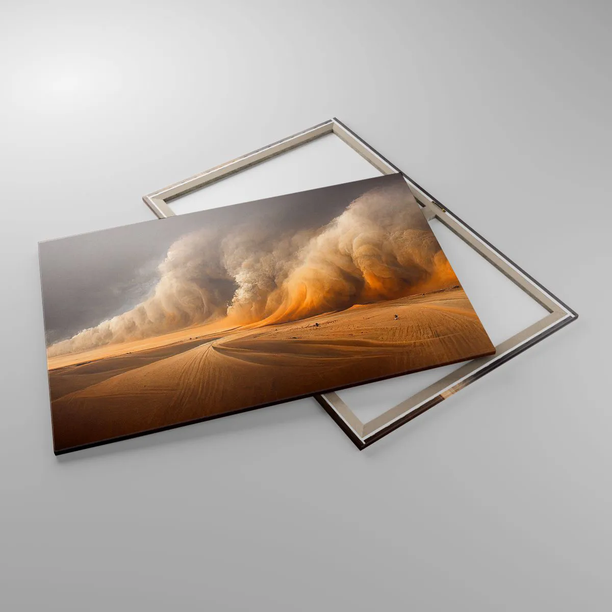 Obraz na płótnie - Imponująca burza piaskowa na pustyni - 100x70cm - Gniew pustyni - Nowoczesna dekoracja ścienna do salonu, kuchni i sypialni ARTTOR