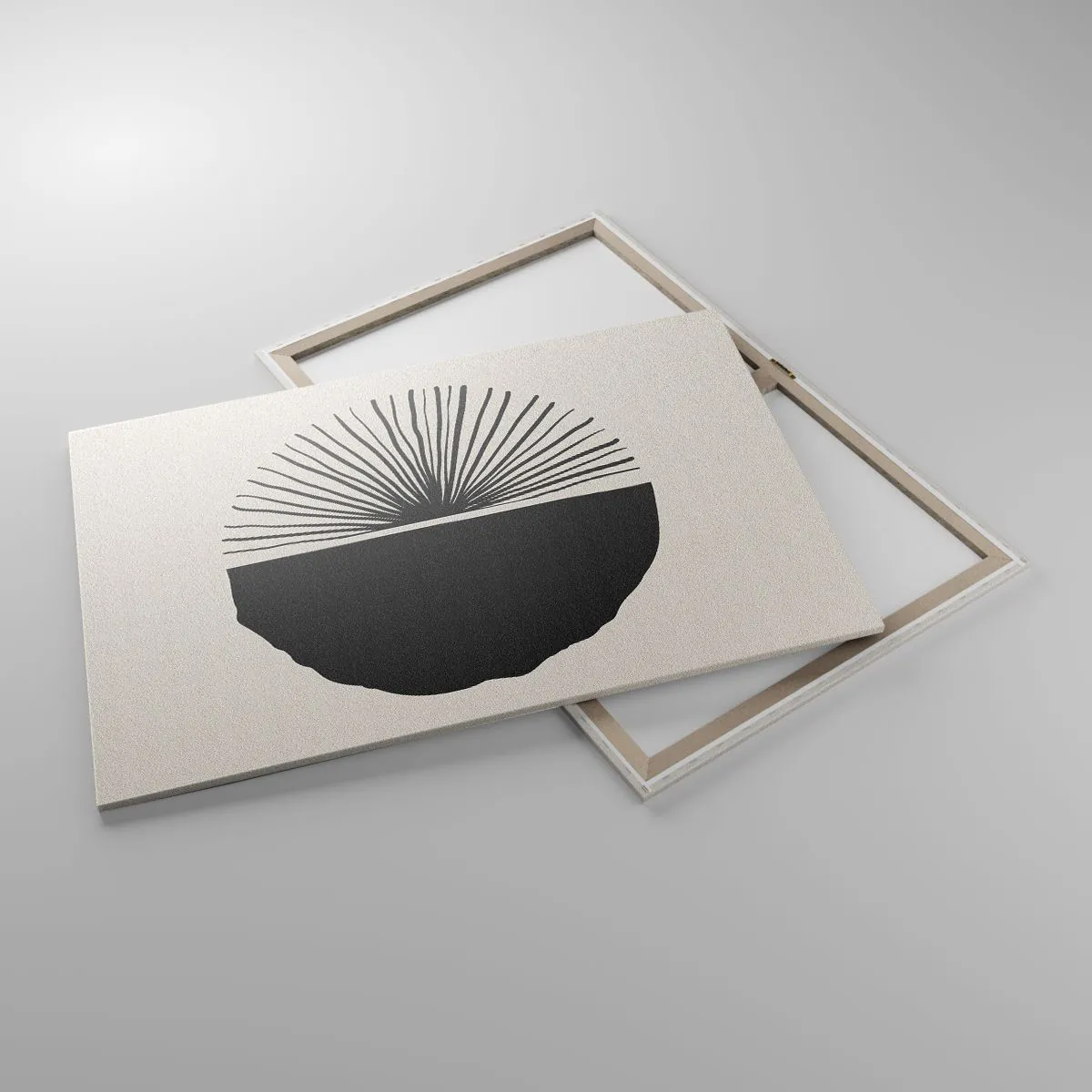 Cuadro sobre lienzo - Impresión de Imagen - Motivo negro minimalista sobre fondo claro. - 100x70cm - Un abanico de posibilidades - Decoración de pared moderna para salón y dormitorio ARTTOR