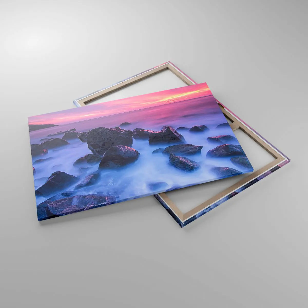 Lærredstryk - Billede på lærred - Fødsel i glimmer og tåge - 120x80 cm