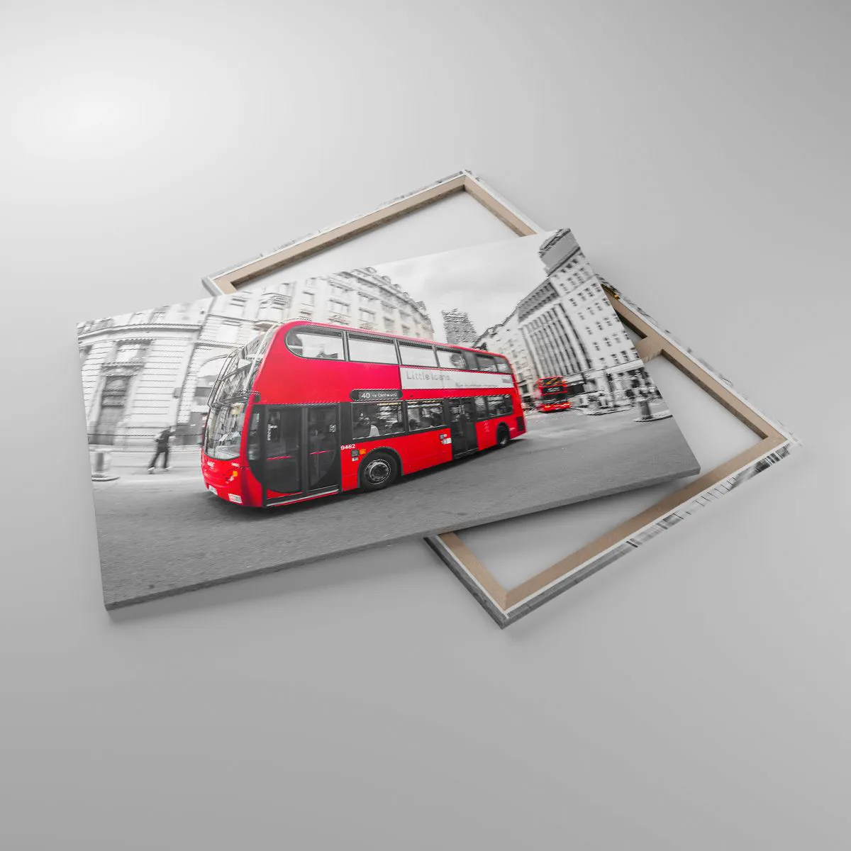 Tablou pe pânză - Londra în mod tradițional - by bus - 120x80 cm