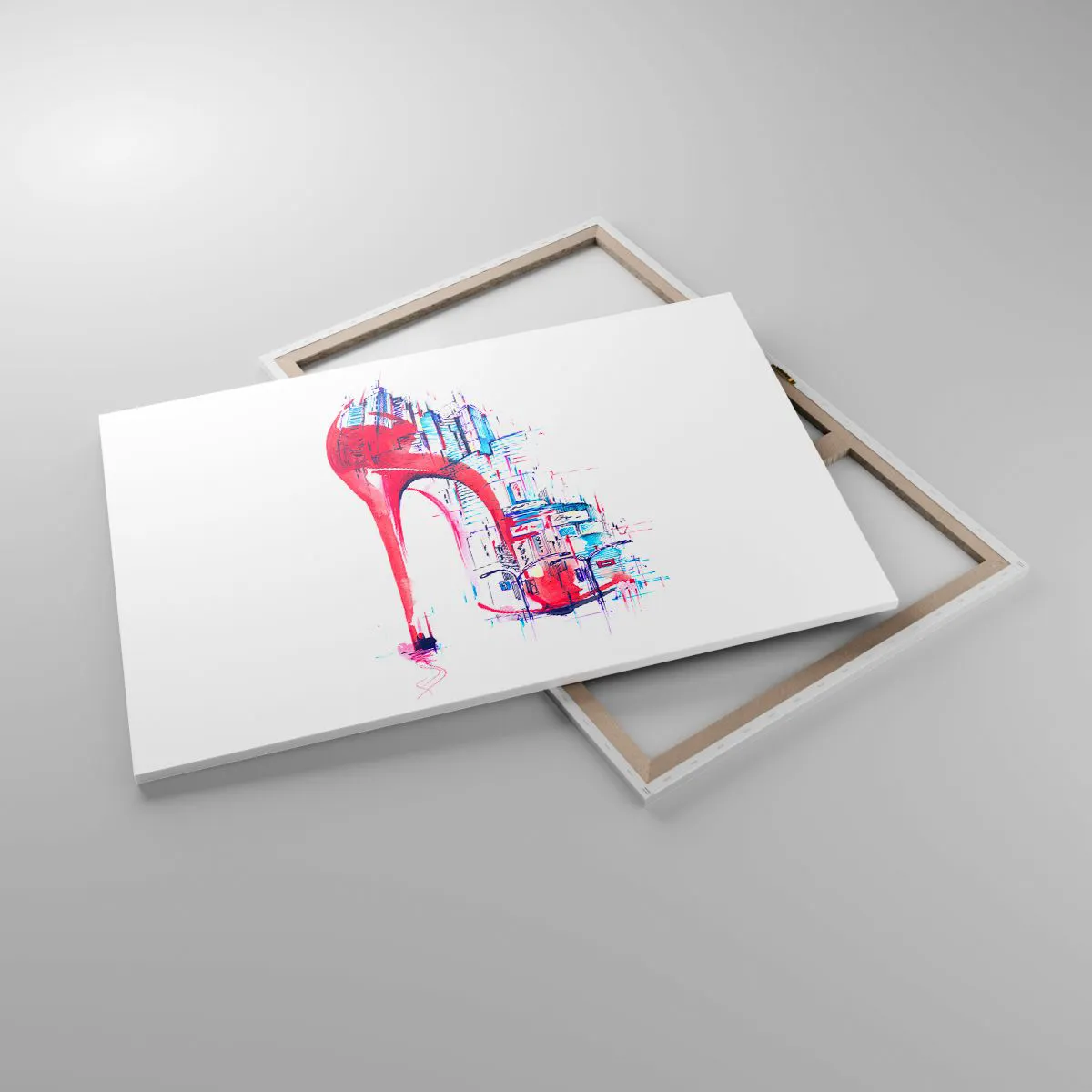 Lærredstryk - Billede på lærred - Elegant kvinde fra storbyen - 120x80 cm