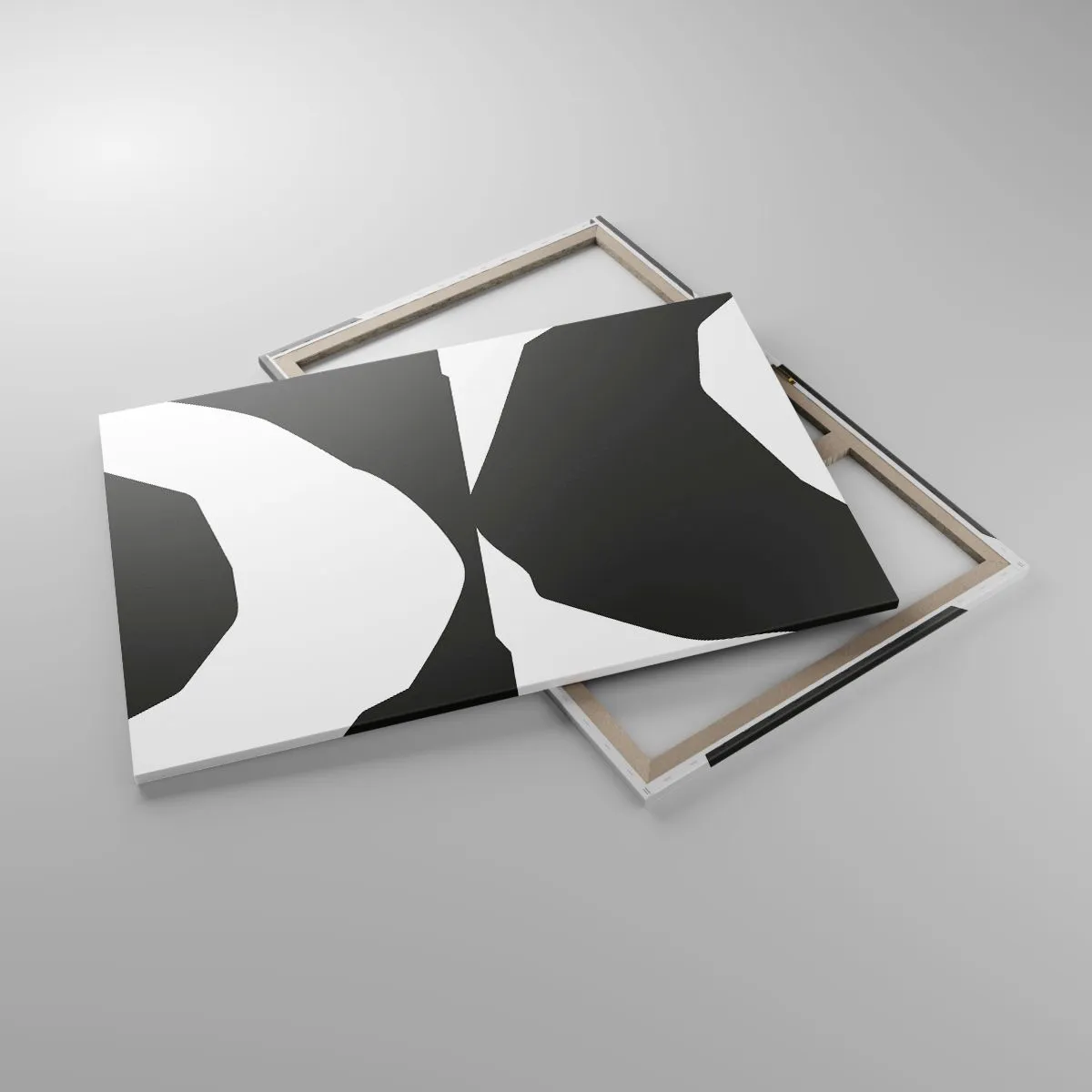 Bild auf Leinwand - Leinwandbild - Abstraktes Kontrastmuster in Schwarz und Weiß - 120x80cm - Positiv negativ - Moderne Wanddekoration für Wohnzimmer und Schlafzimmer ARTTOR