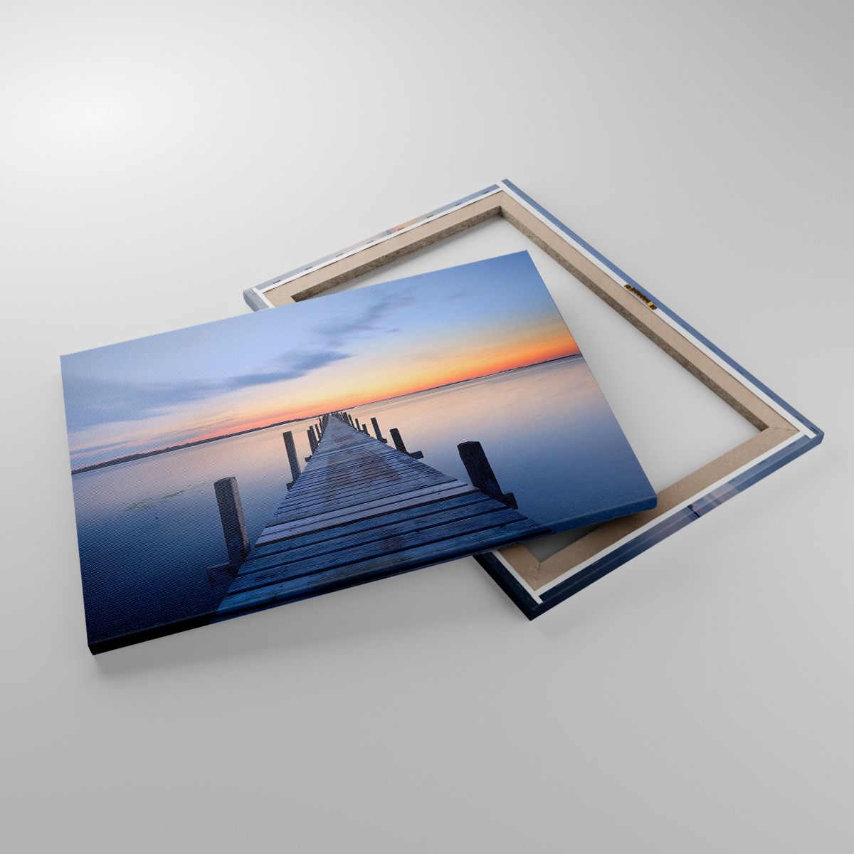 Leinwandbild Landschaft, Leinwandbild Bucht, Leinwandbild Holzbrücke, Leinwandbild Der Sonnenuntergang, Leinwandbild Morgen