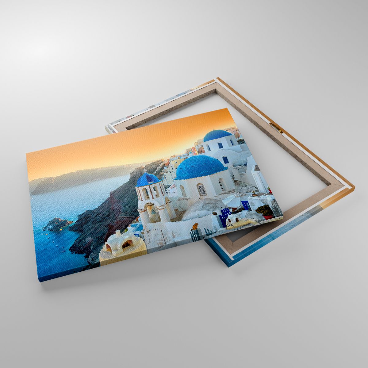 Quadro su tela 70x50 cm - Santorini: aggrappate alle rocce - Arttor -  Negozio con decorazioni da parete