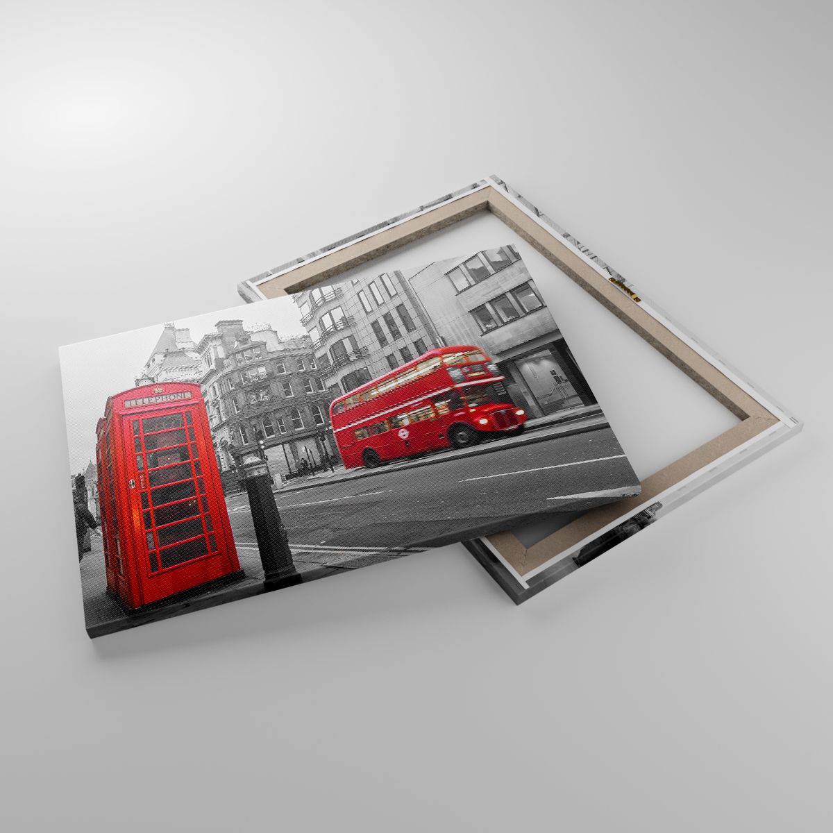 Leinwandbild Stadt, Leinwandbild London, Leinwandbild Die Architektur, Leinwandbild Roter Bus, Leinwandbild Telefonzelle