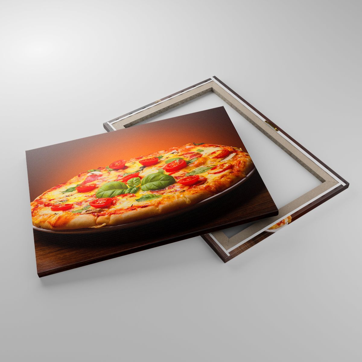 Leinwandbild Gastronomie, Leinwandbild Pizza, Leinwandbild Italien, Leinwandbild Basilikum, Leinwandbild Küche