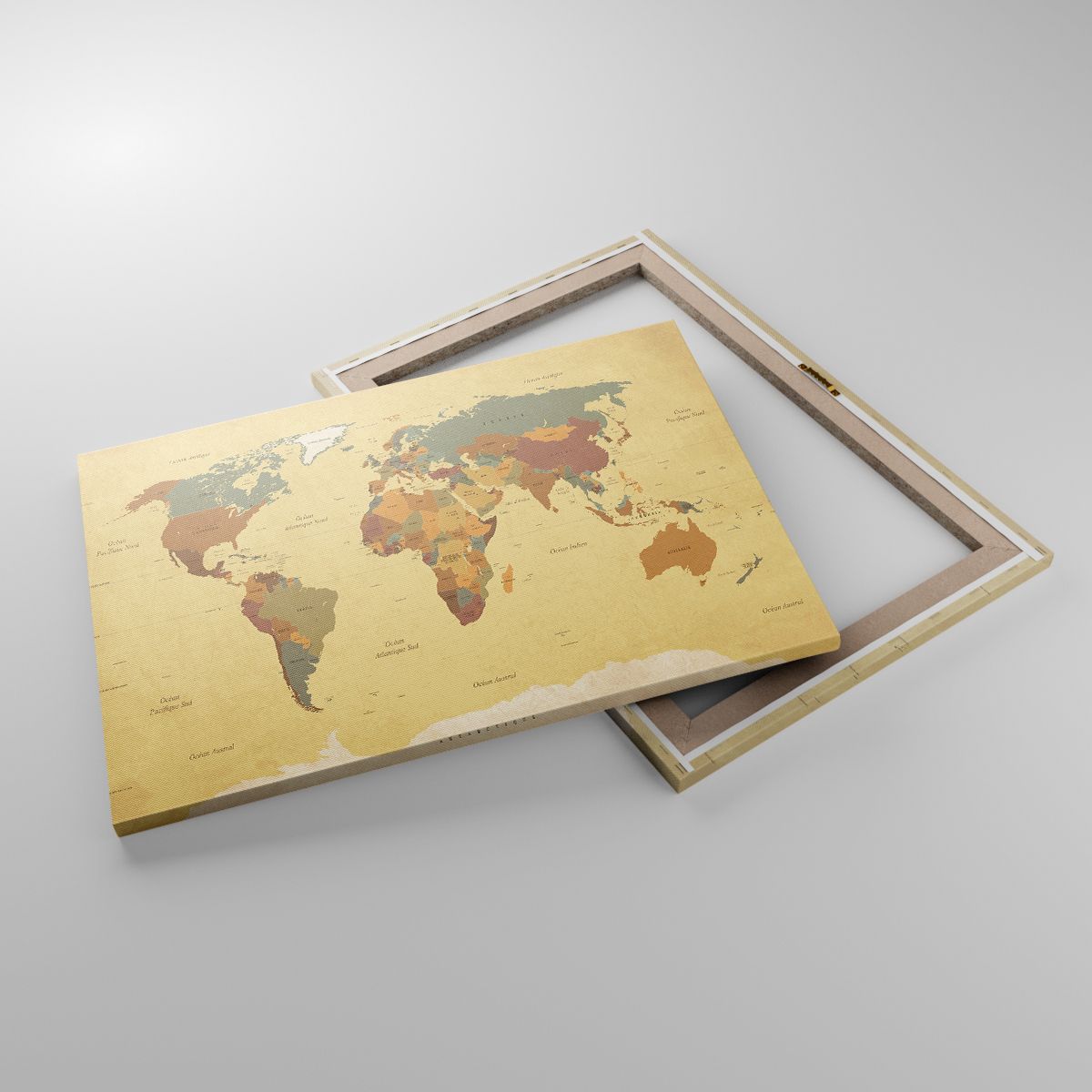 Leinwandbild Weltkarte, Leinwandbild Kontinente, Leinwandbild Reisen, Leinwandbild Grafik, Leinwandbild Jahrgang