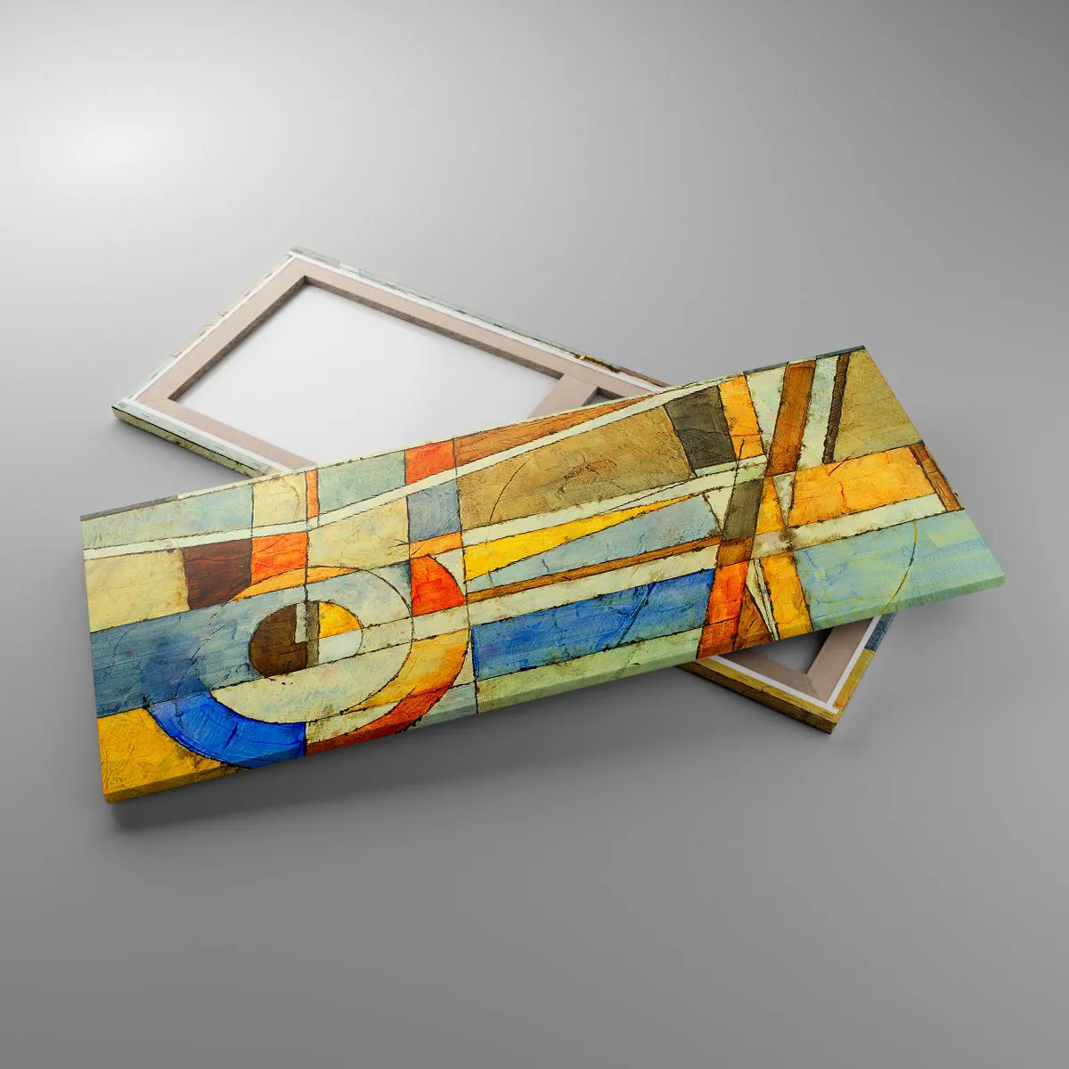 Tablou pe pânză - Cubismul în construcție - 100x40 cm