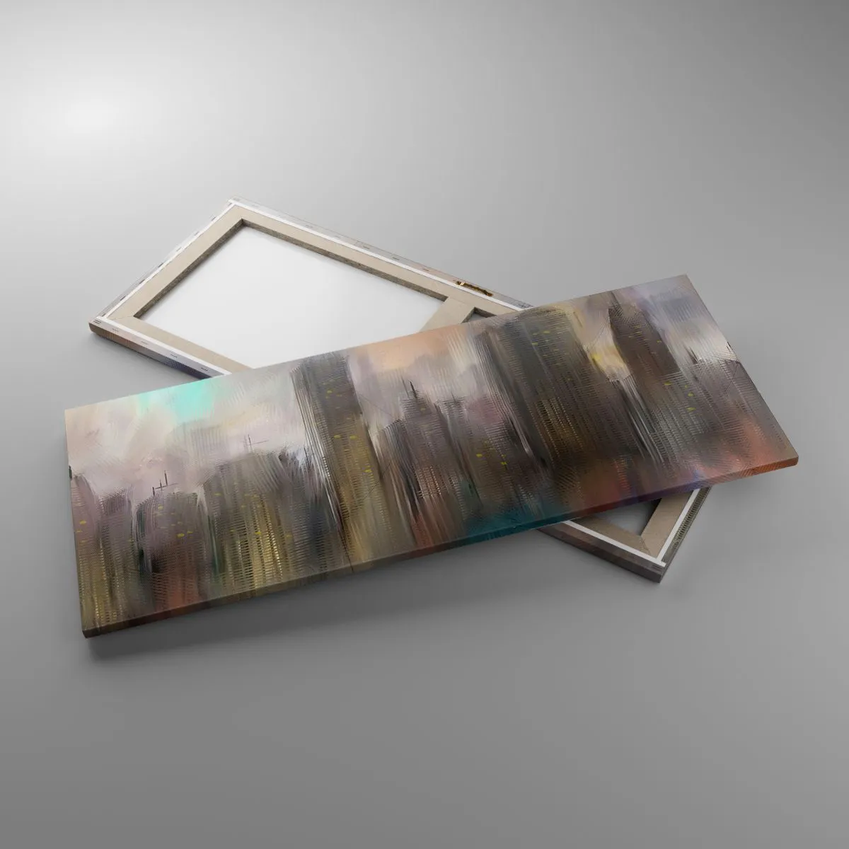 Vászonkép - Acél, kő és köd összetétele - 100x40 cm