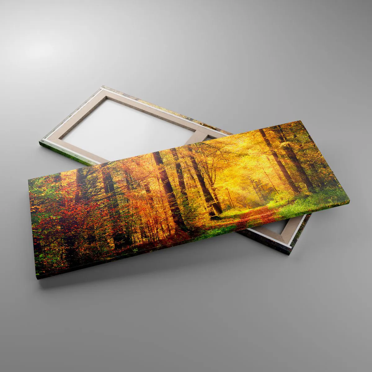 Vászonkép - Erdei, arany csend - 100x40 cm