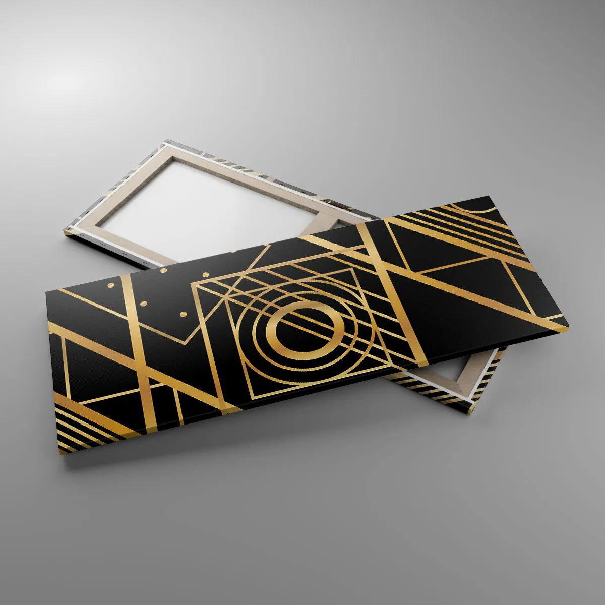 Impression sur toile - Image sur toile - Géométrie en or - 100x40 cm