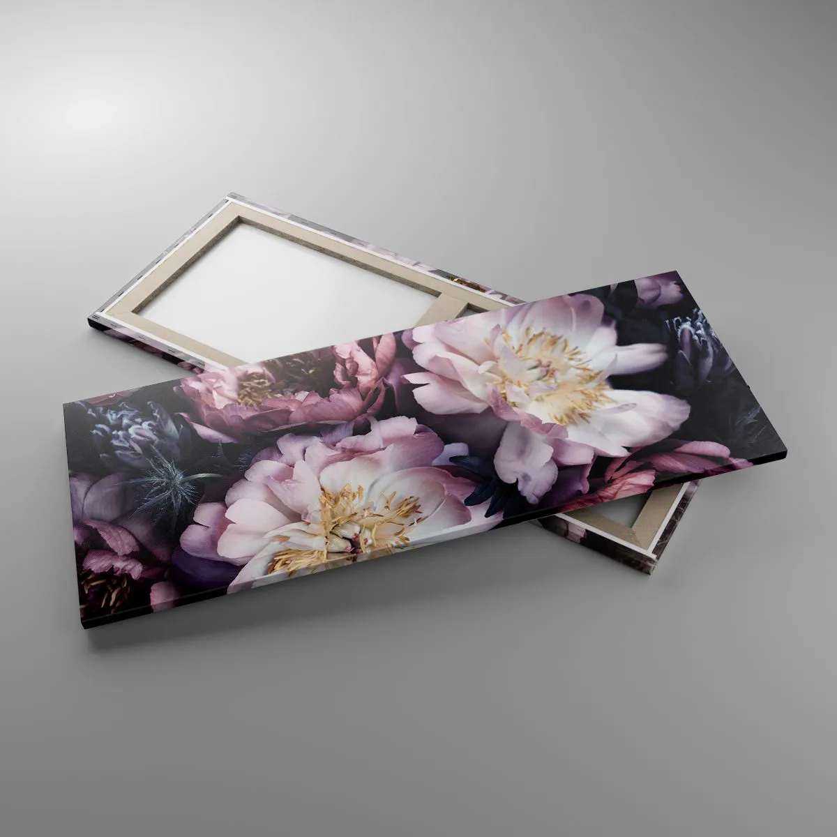 Lærredstryk - Billede på lærred - Gammeldags buket - 100x40 cm