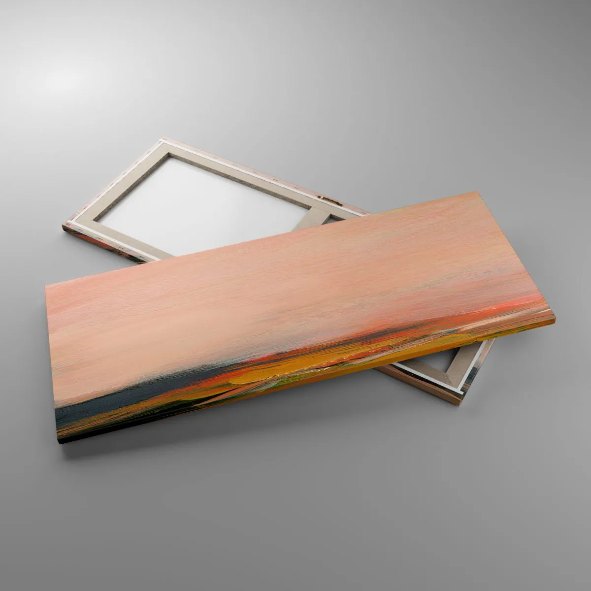 Lærredstryk - Billede på lærred - I lyserøde toner - 100x40 cm